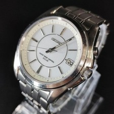 Montre Homme Seiko 7B22 Solar Blanc Argent Style Vintage Robe Analogique Quartz