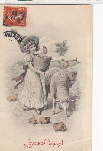 Old postcard fantasy happy - old,