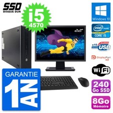 PC HP ProDesk 600 G1 SFF Ecran 22" i5-4570 RAM 8Go SSD 240Go Windows 10 Wifi