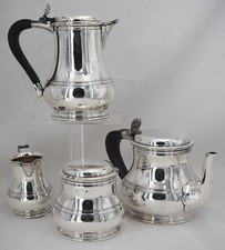 Puiforcat, service à thé/café 4 pièces, argent massif Minerve, excellent état.