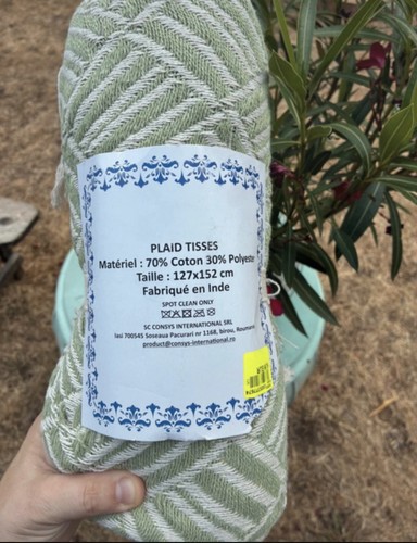 Plaid vert 127cm 152cm - plaid, neuf