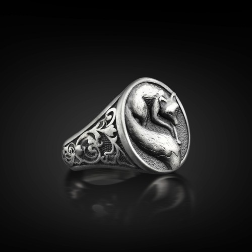 Bague chevalière homme renard