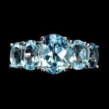 Bague En Argent Sterling 925 Oval En Topaze Ciel Bleu 9x7mm Bijoux