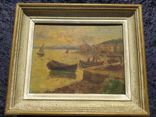 Huile sur panneau - , paysage