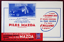 BUVARD - PILES MAZDA CIPEL CONCOURS 1953 PEUGEOT 203 VITRÉ VOITURE AUTOMOBILE -