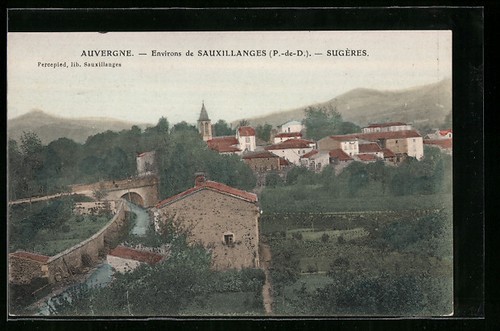 Cpa sauxillanges sugères vue - cpa,