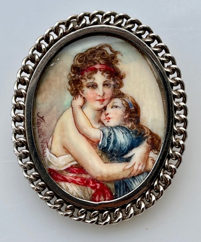 Broche pendentif argent massif