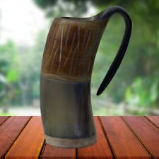 Viking Corne Mugs, Beau Noir en Bois Design Main Crafted Grand Stein Chope