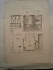 Planche gravure mobilier d'église St Bernard Stalle du coeur architecte Magne