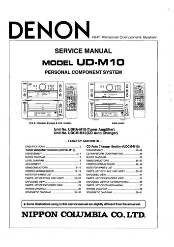 Service manuel instructions - service, d'instructions