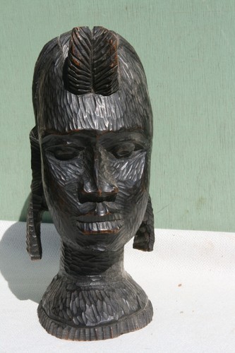 Sculpture africaine tête - sculpture,