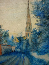 tableau  ancien aquarelle ou