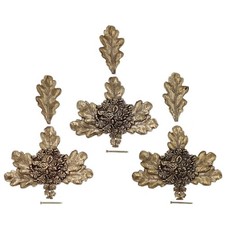 3X Feuilles De Chêne Décoratives Trophées De Tête De Sanglier 2 Pièces Grande