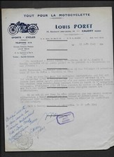 1945 : CAUDRY (NORD) – LETTRE A ENTETE LOUIS PORET – TOUT POUR LA MOTOCYCLETTE