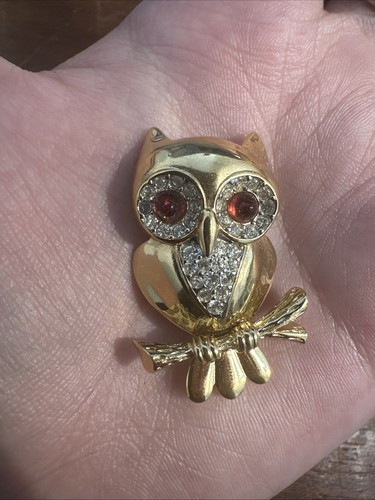 Petite broche hibou doré - hibou,