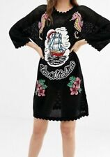 Love Moschino - Hippocampe - Robe tunique courte en textile perforé street noir