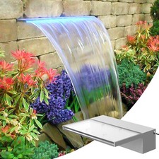 VEVOR Lame d'Eau Rectangulaire 30cm Cascade de Piscines Bassins Acrylique LED