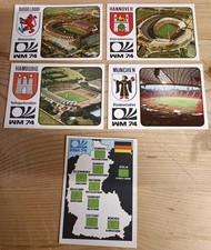 5 STICKERS PANINI WORLD CUP MÜNCHEN 74 STADE ALLEMANDS DÜSSELDORF HAMBOURG 