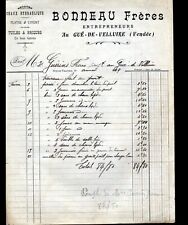 GUE-de-VELLUIRE (85) CHAUX CIMENT TUILES BRIQUES PLATRE "BONNEAU Freres" en 1914