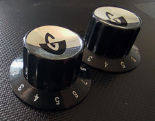 X2 GUILD noir black /chrome potard knob bouton de volume / tone