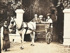 FRANCE Carriole Famille Femme Chapeau Mode c1900 Deux Photos Stereo Vintage 
