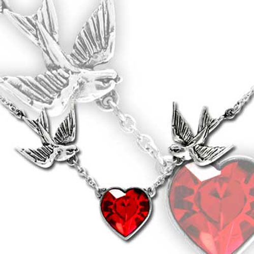 Swallow heart pendant tattoo - heart,