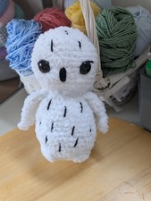 Chouette, doudou très doux, en peluche fait main au crochet, neuf 22 cm