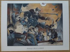Carte HOMMAGE A BILAL ET HERGE Tintin Hors Commerce Pascal Somon 15x11cm
