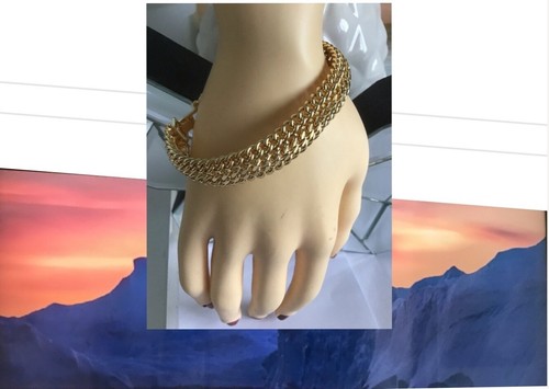 Bracelet gourmette plaqué or - ,