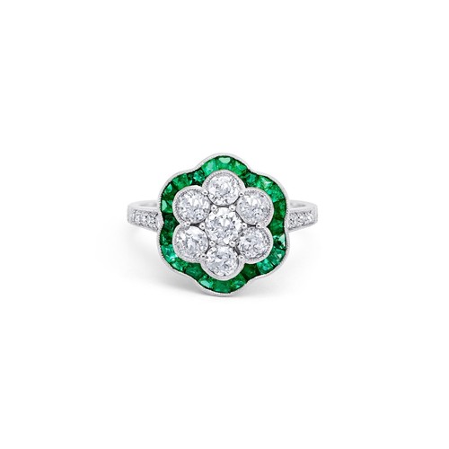Bague fleurs art déco diamant - art,