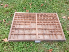 ANCIEN CASIER IMPRIMERIE BOIS ET POIGNEE MARQUE SOLAC LYON