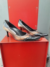 Escarpins Luciano Padovan 37,5 = 38 vernis noir marron rouille chaussures femme