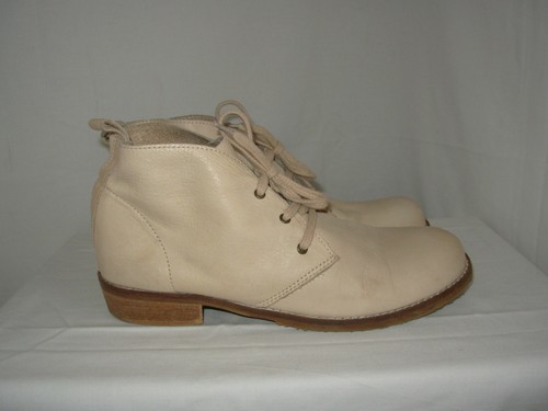 Bottines cuir beige texto - bottines,