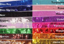 RUBAN GALON SEQUIN PAILLETTE BRILLANT ** 25 mm ** SACS FÊTES COUTURE X 50 cm