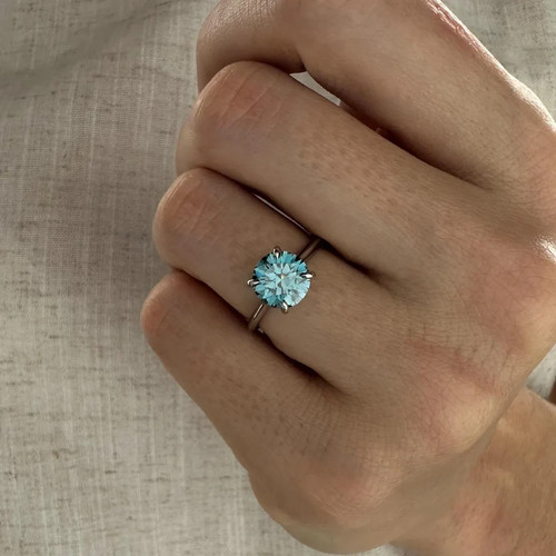 Bague mariage diamant - de, bleu