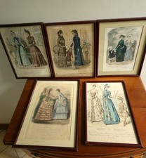 Lot de 5 gravures de mode