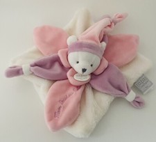 3357?DOUDOU ET COMPAGNIE Ours Blanc Rose Violet Collector J’aime Mon Doudou