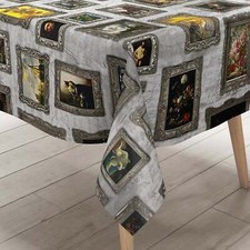 MEWATU Nappe en Toile Cirée Nappe Baroque Renaissance K-BE4214 Carré Rond Oval