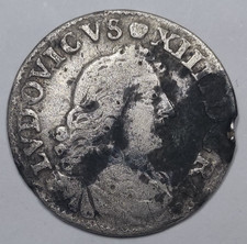 Monnaie Argent Royale, Quadruple (4) Sols  Traitants 1675 A - Louis XIV (1.8g)