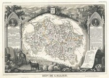 1852 Levasseur Map of L'Allier