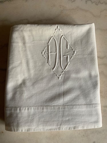 Drap ancien monogramme g - ancien, a