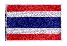 Patch écusson patche drapeau Thai Thaïlande 70 x 45 mm brodé à coudre