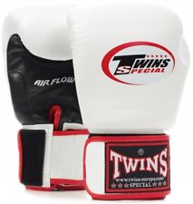 Gants de boxe TWINS BGVLA blanc kickboxing Muay Thai boxe 10 12 14 16 oz cuir