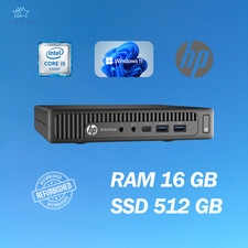 PC DE BUREAU HP 800 G2 MINI INTEL I5 RAM 16 Go SSD 512 Go WIN 11 PRO RECONDIT...
