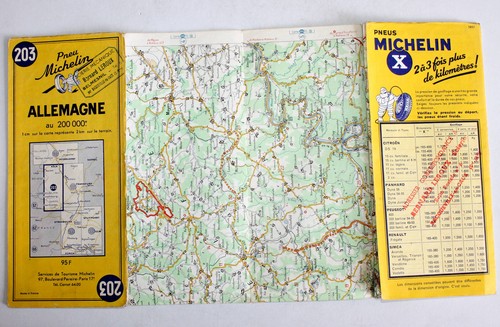 Carte michelin allemagne 1956 - allemagne,