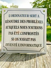 Plaque émaillée l'ordinateur