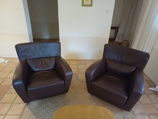 Paire Fauteuils Club Cuir