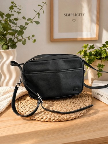 Sac bandoulière lacoste noir - lacoste,
