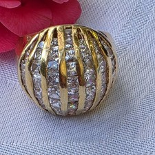 Bague dôme XXL plaqué or