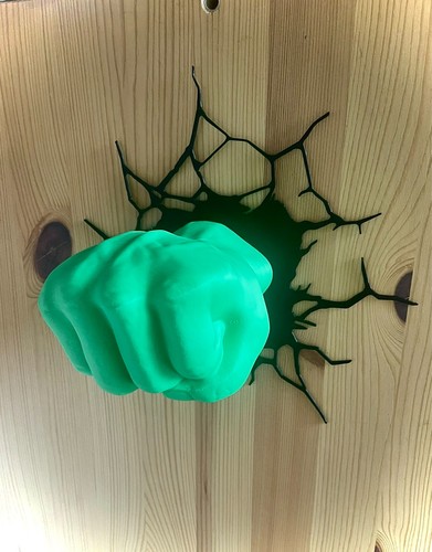 Poing hulk mural déco - hulk, 3d